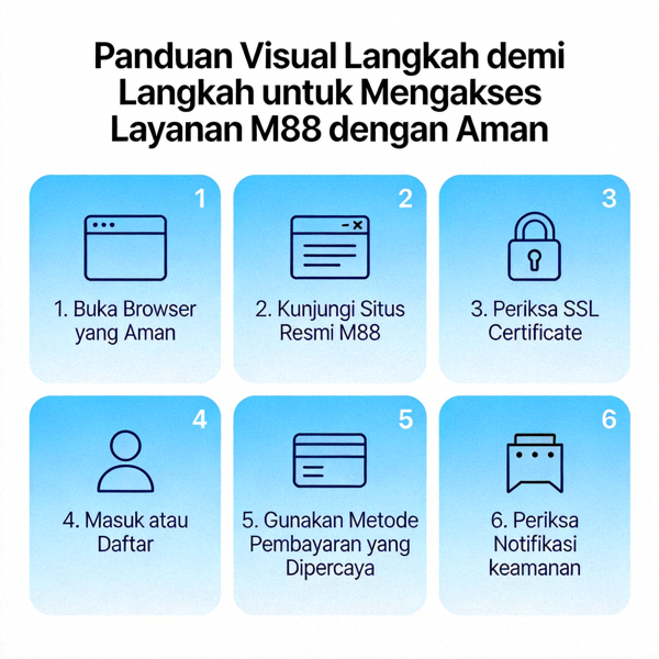 Panduan visual langkah demi langkah untuk mengakses layanan M88 dengan aman